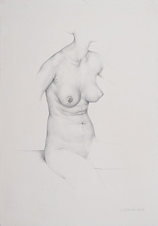 Nudo femminile - 33 x 23 – Tecnica: punta dʼargento su tavola (2015)