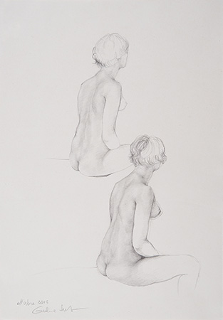 Double Nude - 33 x 23 – Technique: silverpoint drawing (2015)