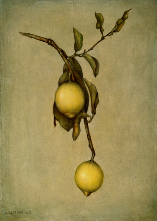 Lemons - 41 x 31 - Mixed technique: pencil, encaustic pastel, with natural organic colours (2015)