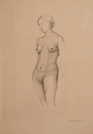 Nude - 33 x 23 - Technique: silverpoint drawing (2015)